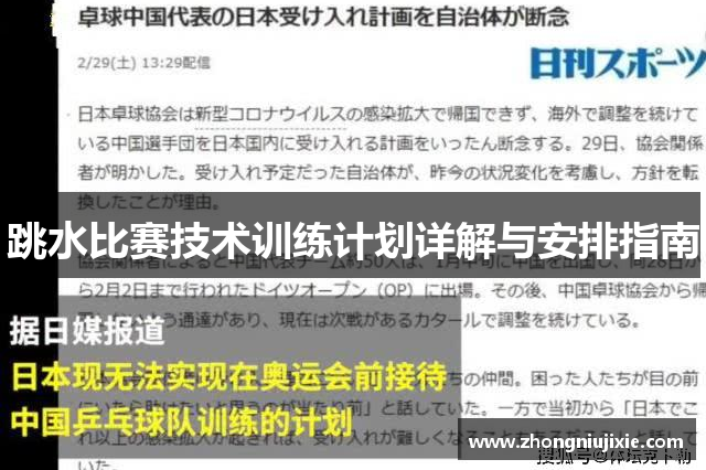 跳水比赛技术训练计划详解与安排指南
